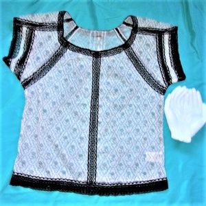 Free people black white  shirt top womens small